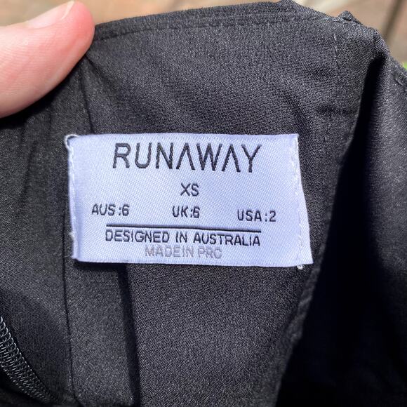 Runaway Mini Dress Tie Sleeves Textured Wrap Front Women's Size Extra Small - Picture 9 of 10